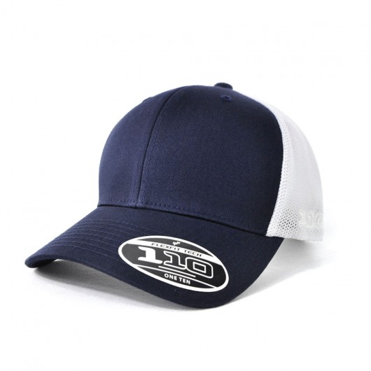 Trucker Mesh Cotton Twill Snapbacks Navy White